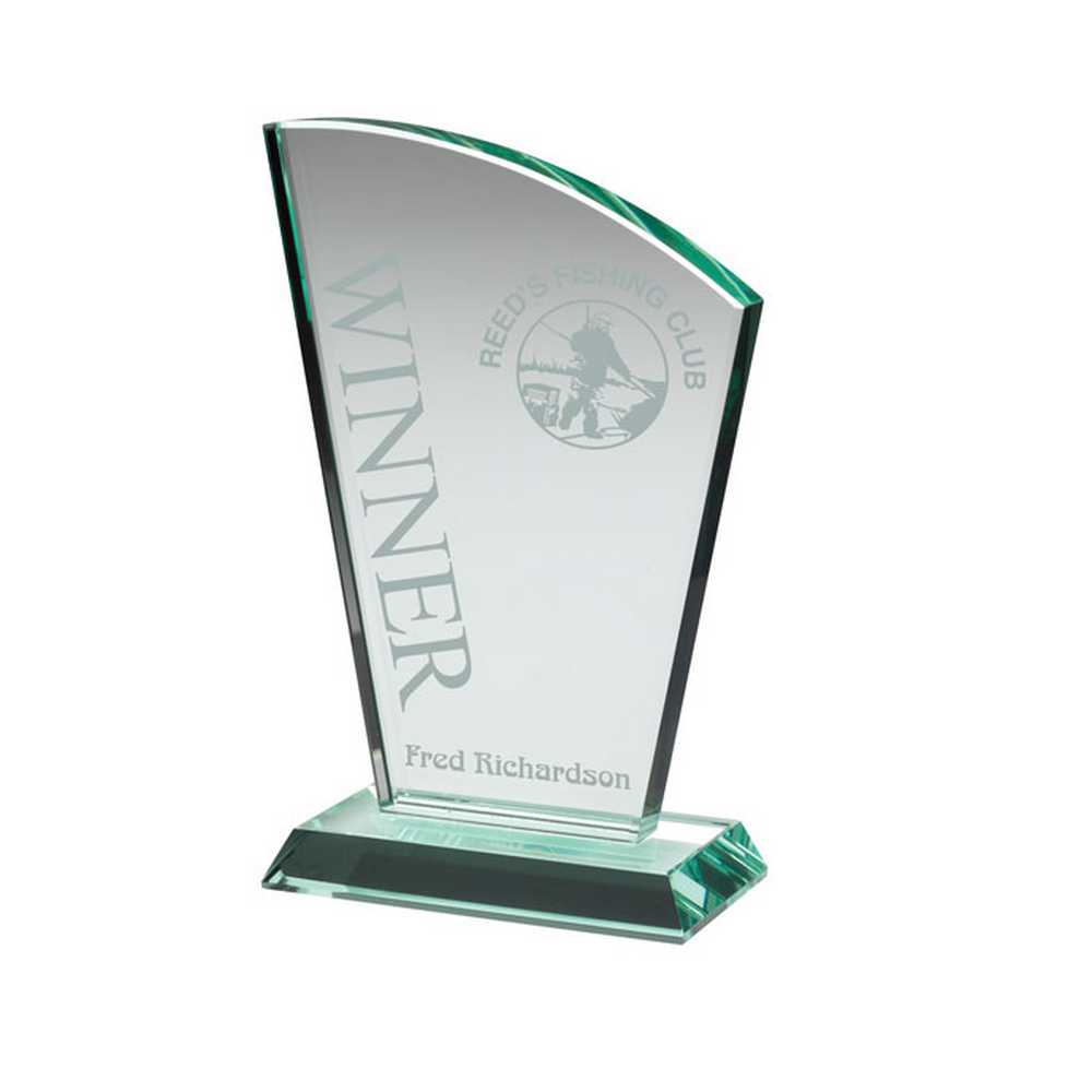JADE GLASS SAIL PLAQUE (15mm THICK) - 7.75in