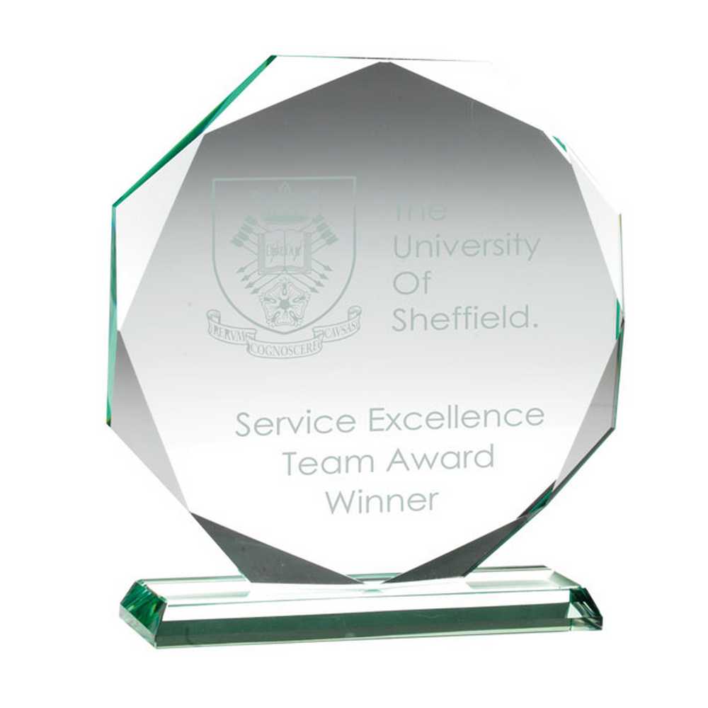 JADE GLASS OCTAGON (15mm THICK) - 7.5in