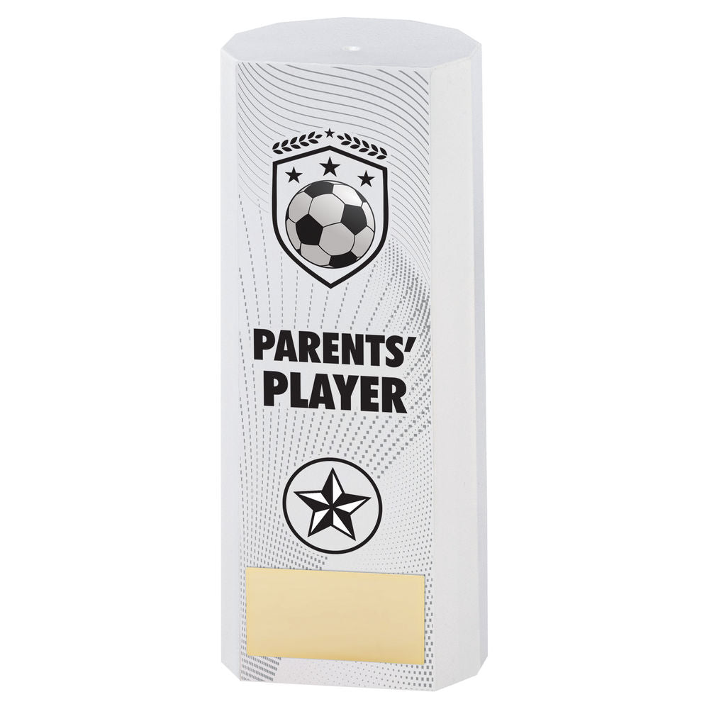 WHITE PLASTIC FILLED COLUMN FOOTBALL PARENTS PLAYER (1in CEN) - 7in