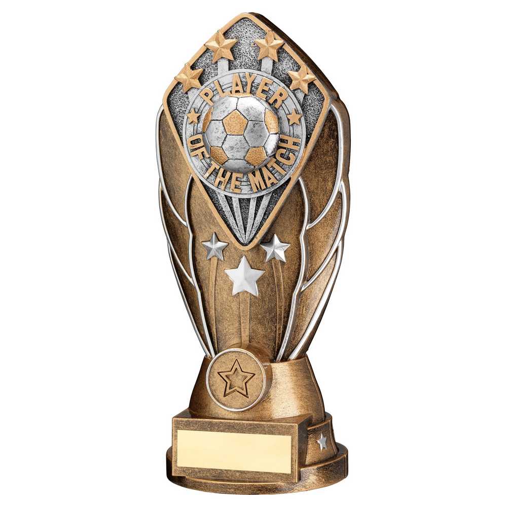 BRZ/SILV DIAMOND COLUMN + 'PLAYER OF THE MATCH' DISC & PLATE (1in CEN) - 9.5in