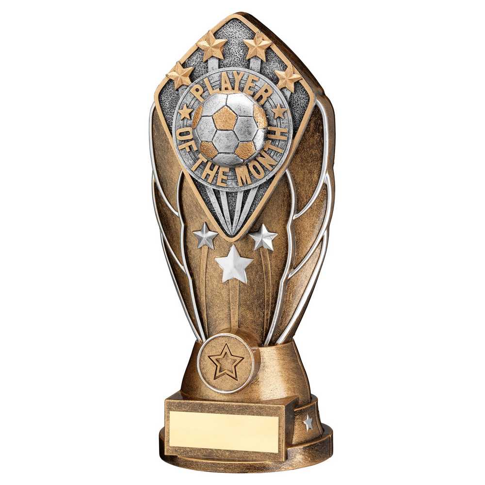 BRZ/SILV DIAMOND COLUMN + 'PLAYER OF THE MONTH' DISC & PLATE (1in CEN) - 9.5in