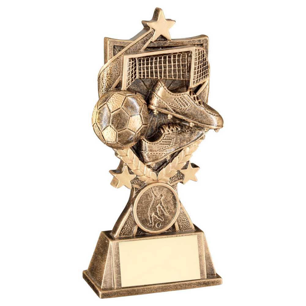 BRZ/GOLD FOOTBALL '3 STAR WREATH' SERIES WITH PLATE (1in CENTRE) - 5.5in