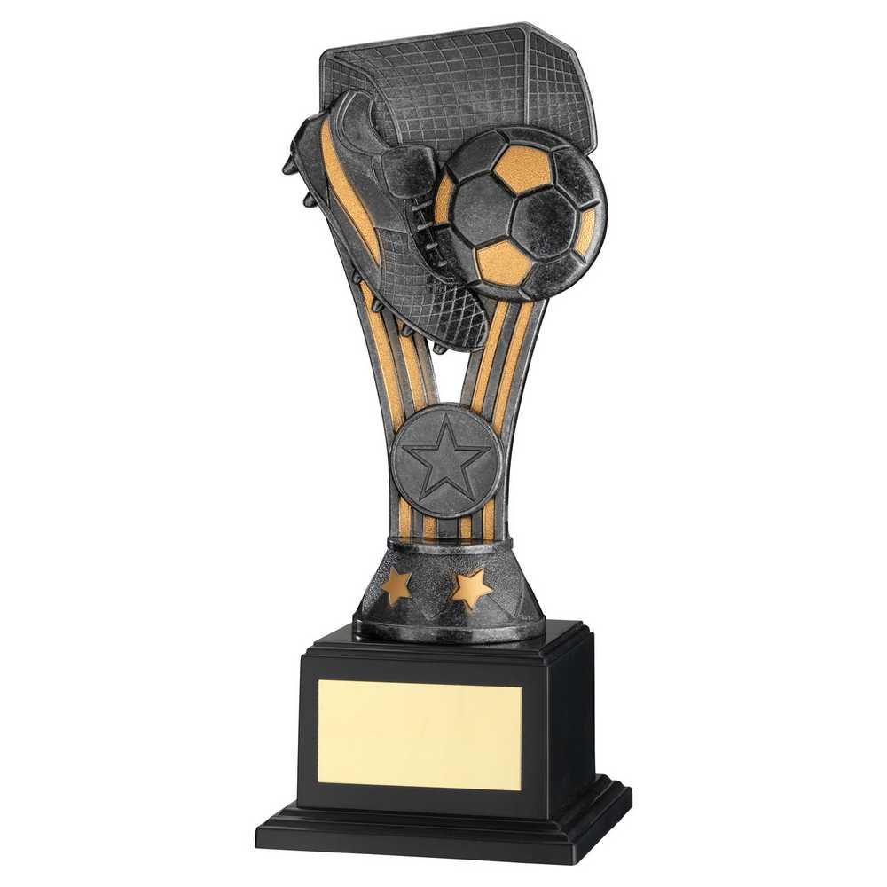 PEWTER/GOLD PLASTIC 'WEMBLEY' FIGURE ON BASE (1in CEN) - 7.5in