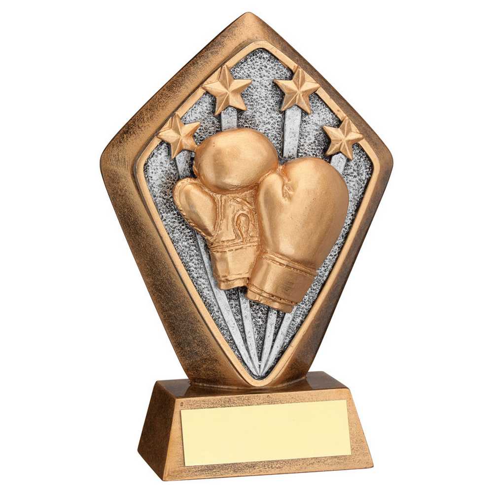 BRZ/GOLD DIAMOND HOLDER WITH 'BOXING' DISC WITH PLATE - 5.25in