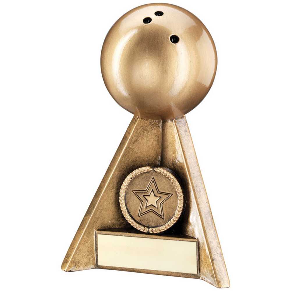 BRZ/GOLD TEN PIN PYRAMID WITH PLATE (1in CENTRE) - 5in