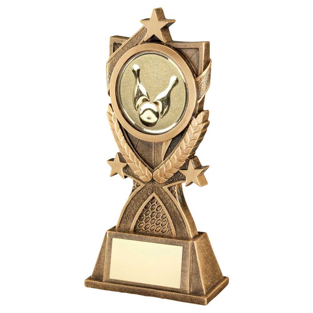 BRZ/GOLD '3 STAR WREATH' SERIES WITH TEN PIN INSERT AND PLATE - 7.25in