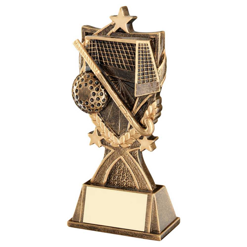 BRZ/GOLD HOCKEY '3 STAR WREATH' SERIES WITH PLATE - 6.5in