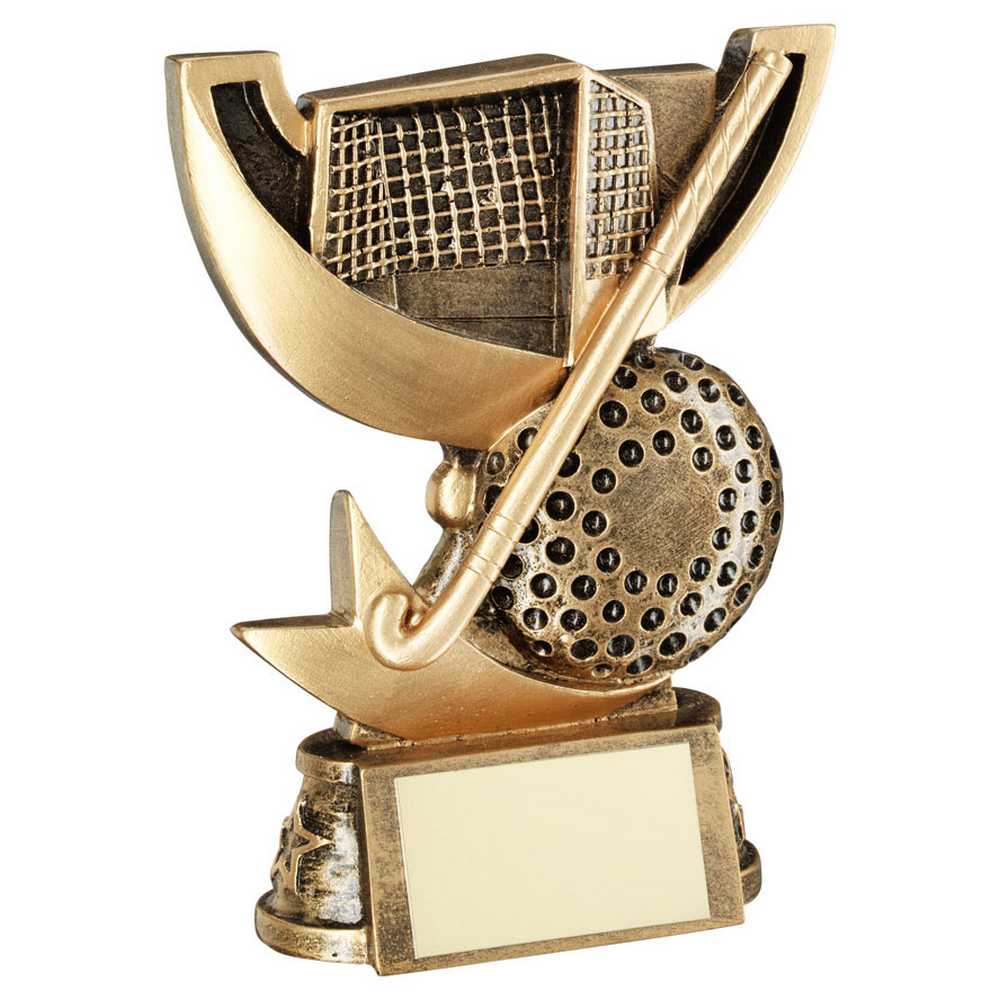 BRZ/GOLD CUP RANGE FOR HOCKEY WITH PLATE - 5in