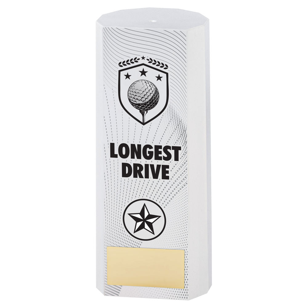 WHITE PLASTIC FILLED COLUMN GOLF LONGEST DRIVE (1in CEN) - 6in