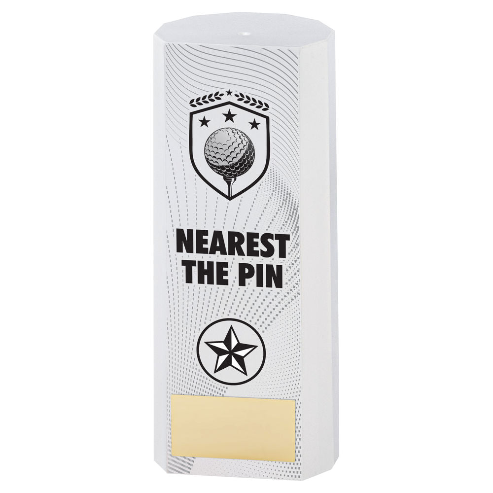 WHITE PLASTIC FILLED COLUMN GOLF NEAREST THE PIN (1in CEN) - 8.25in