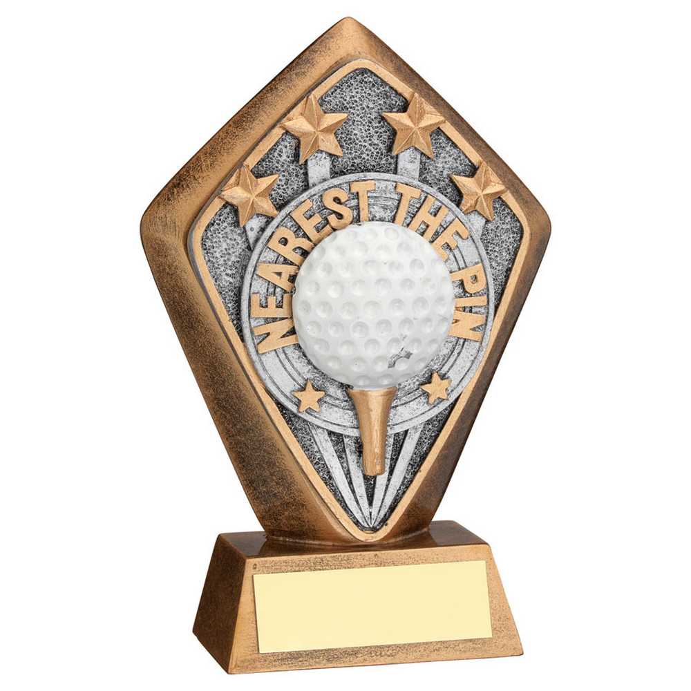 BRZ/GOLD DIAMOND HOLDER WITH 'NEAREST THE PIN' DISC AND PLATE - 5.25in
