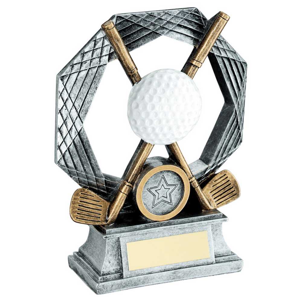 BRZ/PEW/WHITE GOLF OCTAGON SERIES WITH PLATE (1in CENTRE) - 5in