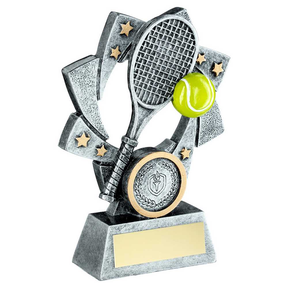 PEW/GOLD/YELLOW TENNIS STAR SPIRAL WITH PLATE (1in CENTRE) - 5in