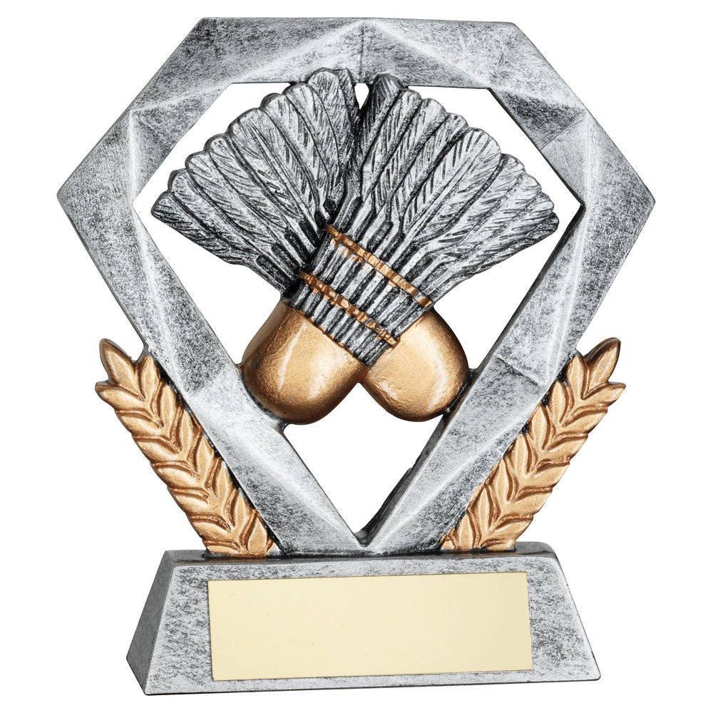 PEW/GOLD BADMINTON MINI DIAMOND WITH PLATE - 4in