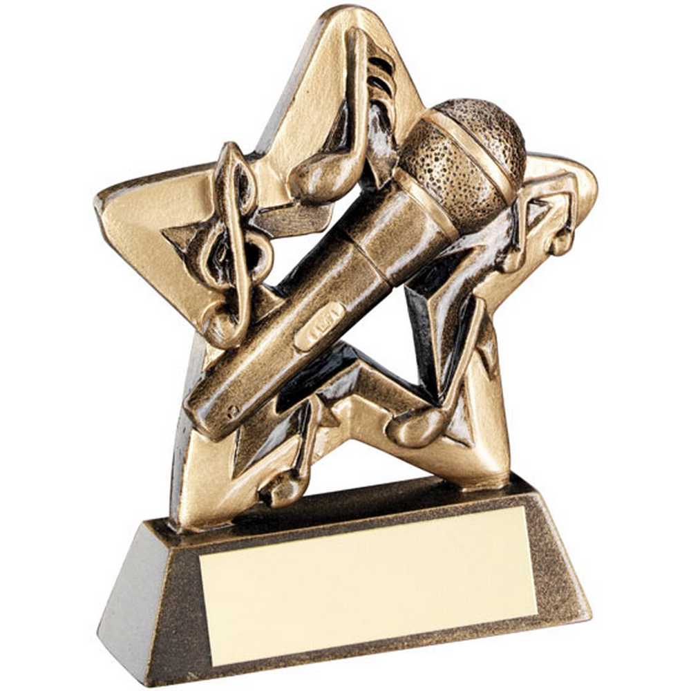 BRZ/GOLD MUSIC MINI STAR WITH PLATE - 3.75in