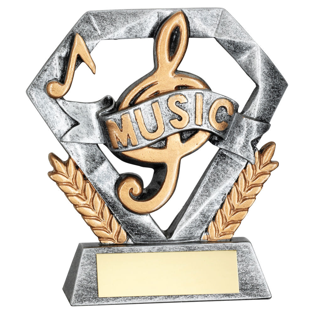 PEW/GOLD MUSIC MINI DIAMOND WITH PLATE - 4in