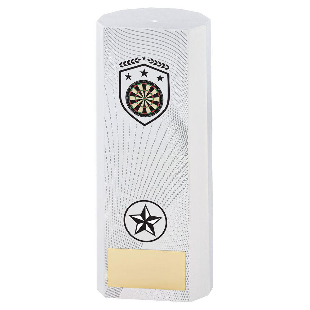 WHITE PLASTIC FILLED COLUMN DARTS (1in CEN) - 7in