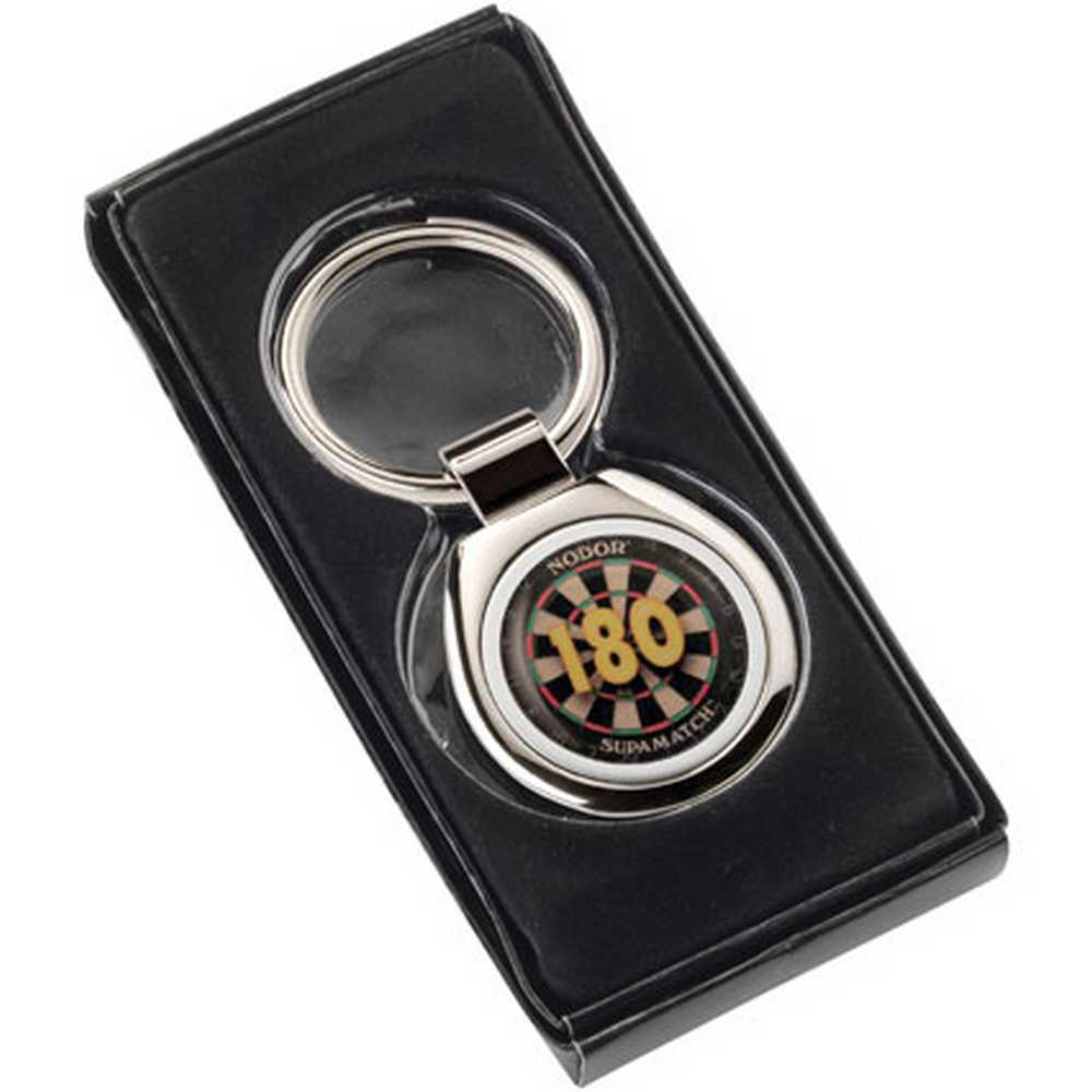 DARTS '180' METAL ROUND KEYRING - 1.75in