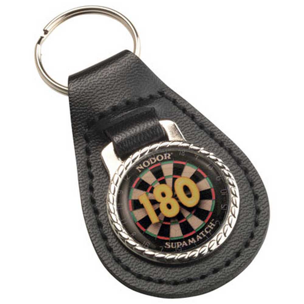 DARTS '180' BLACK LEATHER KEY FOB - 2.5in