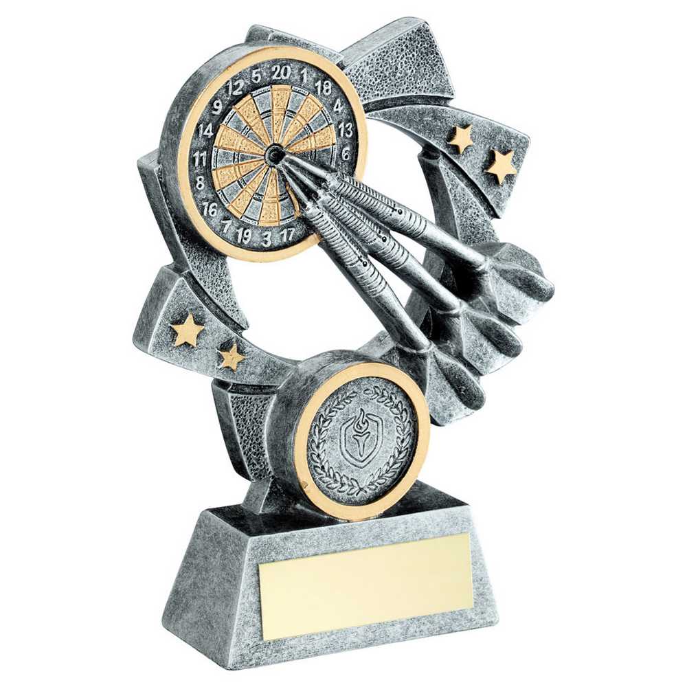 PEW/GOLD DARTS STAR SPIRAL WITH PLATE (1in CENTRE) - 5.75in