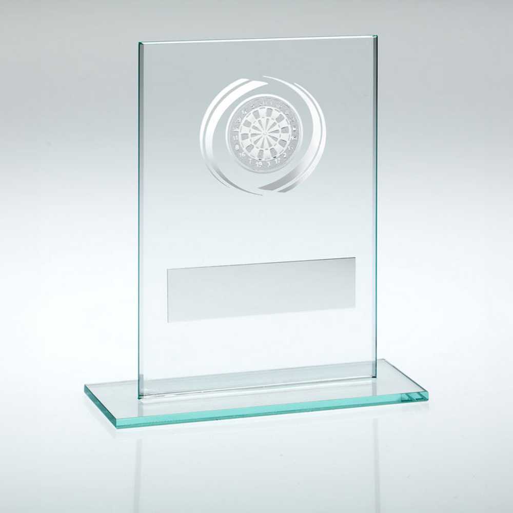 JADE/SILVER GLASS WITH DARTS INSERT AND PLATE - 4.5in