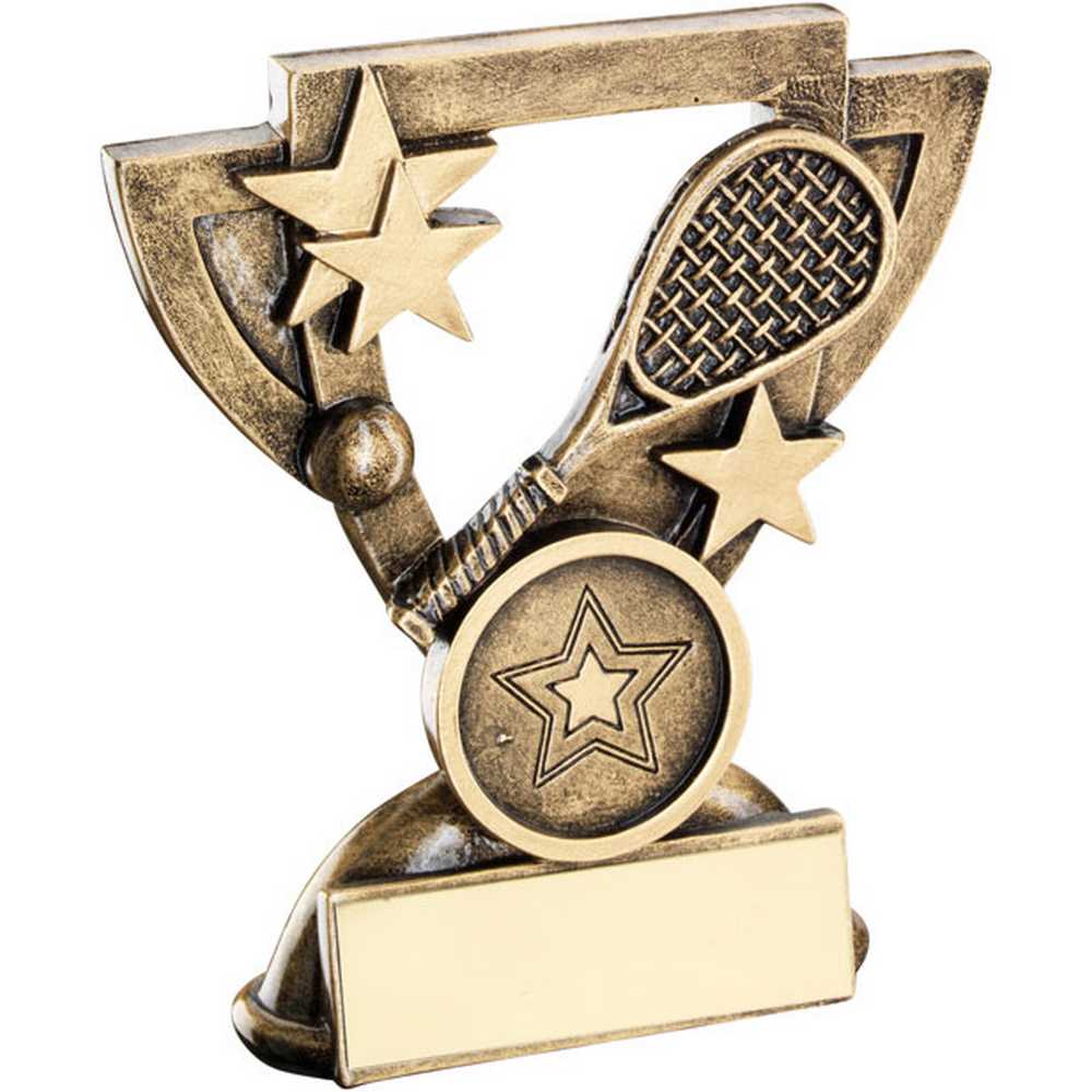 BRZ/GOLD SQUASH MINI CUP WITH PLATE (1in CENTRE) - 4.25in