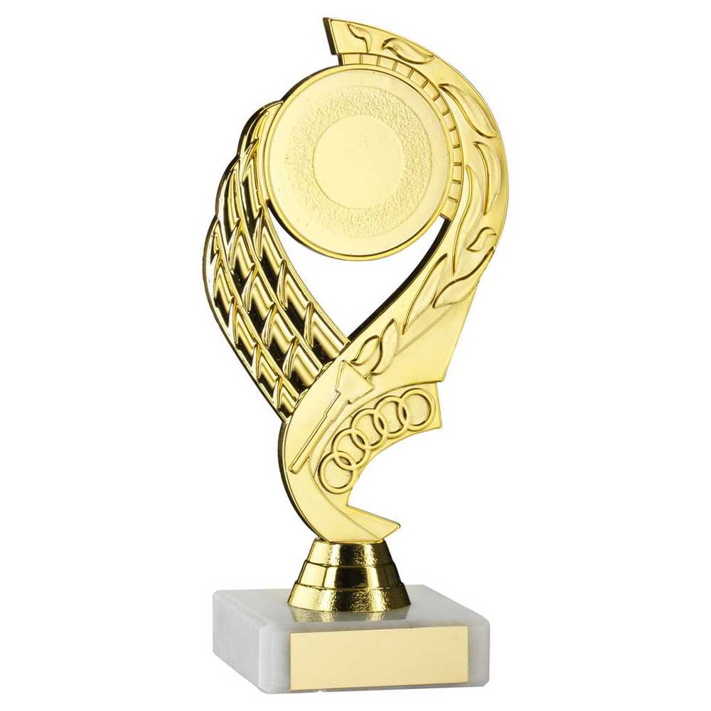 GOLD 'OLYMPIC' HOLDER ASSEMBLED ON MARBLE (2in CENTRE) - 7in