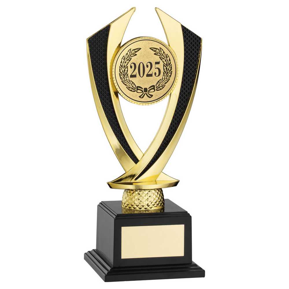 GOLD/BLACK 'DIAMOND' HOLDER ON BASE (2in CENTRE) - 9.75in