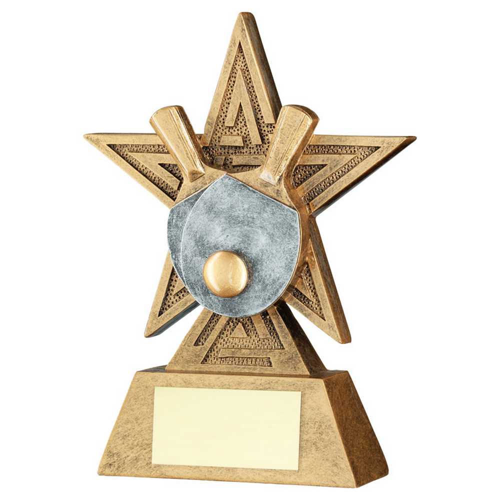 BRZ/PEW/GOLD TABLE TENNIS STAR LINE SERIES WITH PLATE - 4in