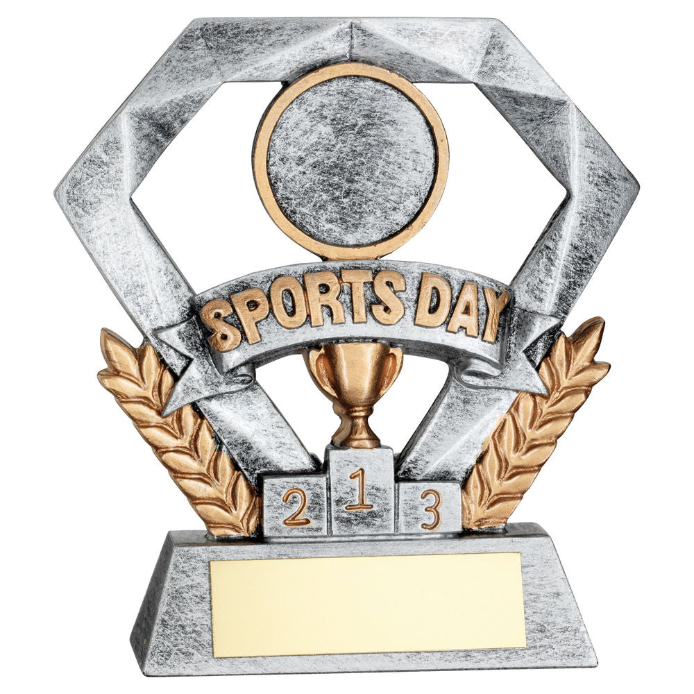 PEW/GOLD SPORTS DAY MINI DIAMOND WITH PLATE (1in CEN) - 4in