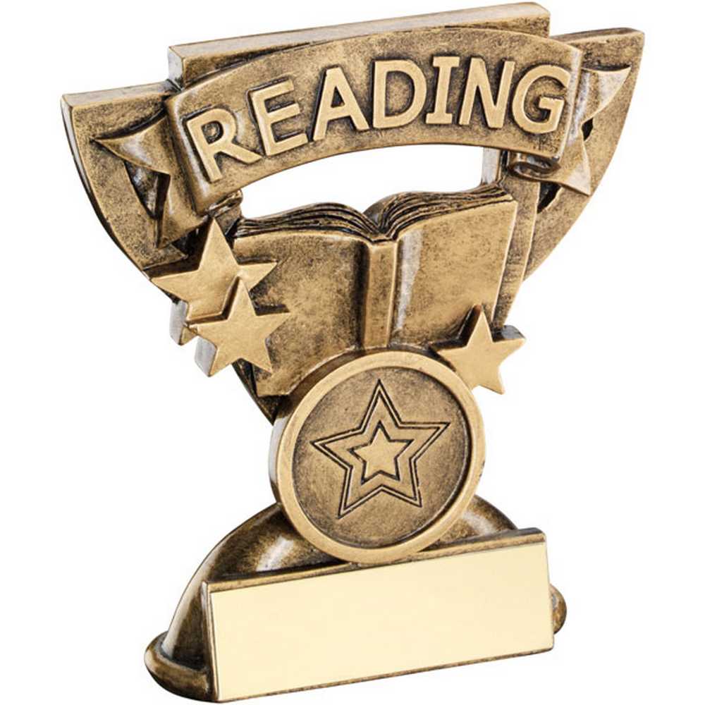 BRZ/GOLD READING MINI CUP WITH PLATE (1in CENTRE) - 3.75in