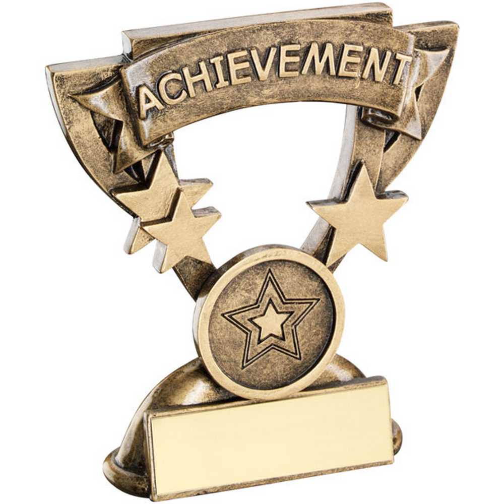 BRZ/GOLD ACHIEVEMENT MINI CUP WITH PLATE (1in CENTRE) - 4.25in