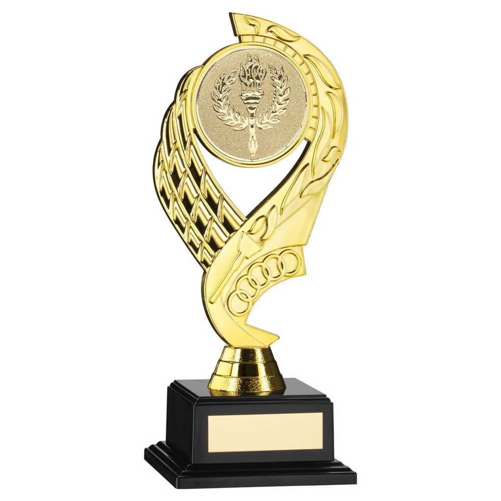 GOLD PLASTIC 'OLYMPIC' HOLDER ON BASE (2in CENTRE) - 8in