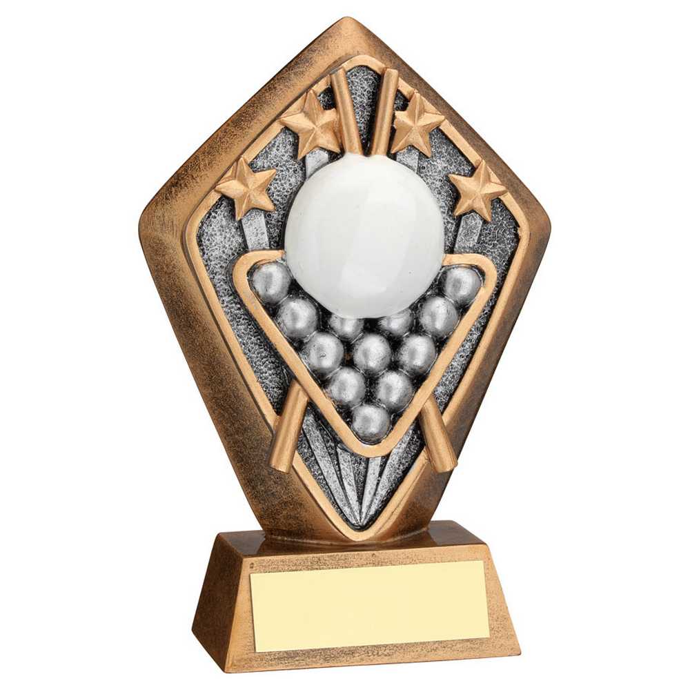 BRZ/GOLD DIAMOND HOLDER WITH 'SNOOKER' DISC AND PLATE - 5.25in