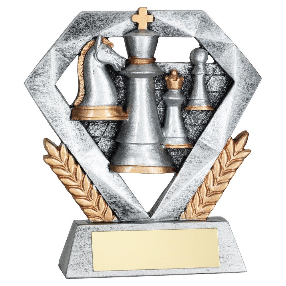 PEW/GOLD CHESS MINI DIAMOND WITH PLATE - 4in
