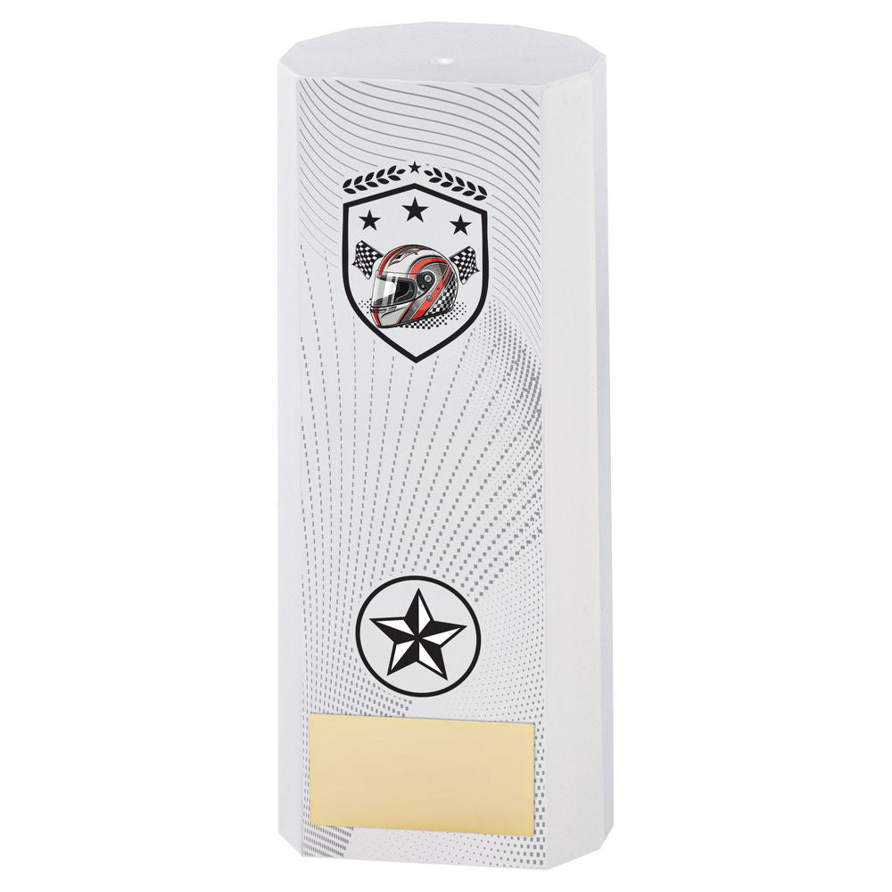 WHITE PLASTIC FILLED COLUMN MOTOR SPORT (1in CEN) - 8.25in