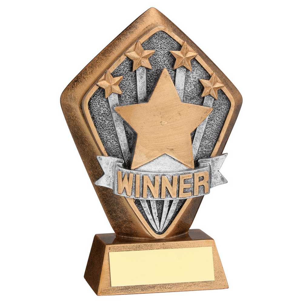BRZ/GOLD DIAMOND HOLDER WITH 'WINNER' DISC WITH PLATE - 5.25in