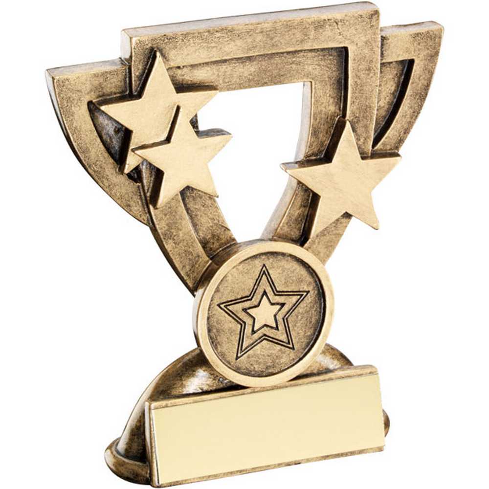 BRZ/GOLD GENERIC MINI CUP WITH PLATE (1in CENTRE) - 3.75in