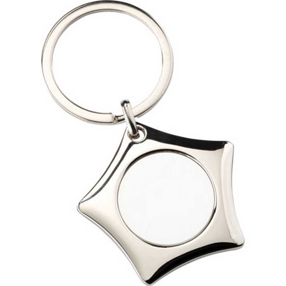 METAL STAR KEYRING (1in CENTRE) - 1.75in