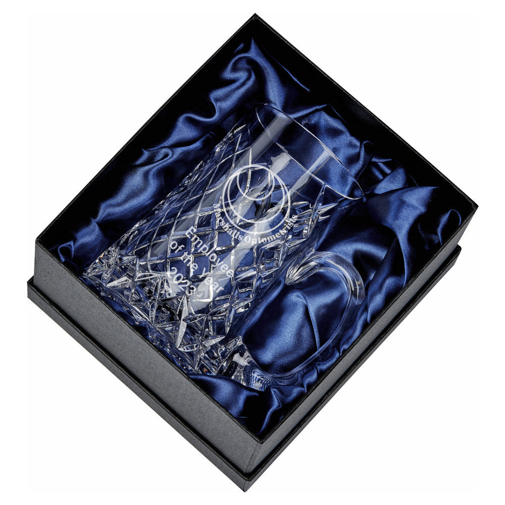 24% Lead Crystal 1 PT Tankard with Panel in Presentation Case 140mm