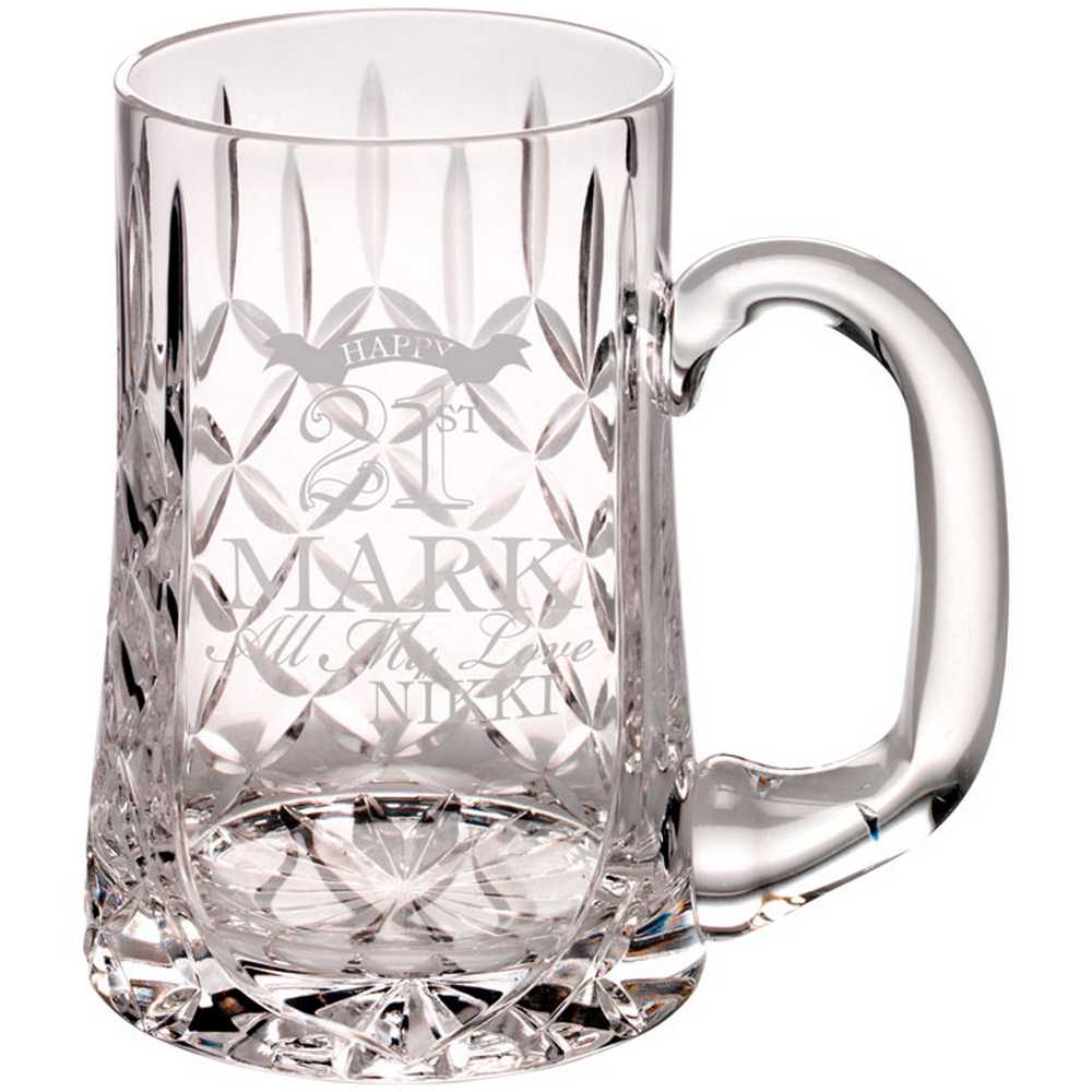 GLASS TANKARD 610ML BLANK PANEL - 5.5in