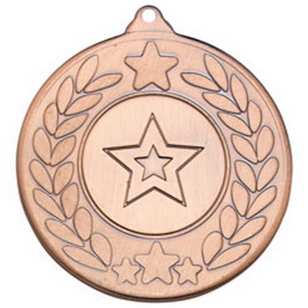 STARS AND WREATH MEDAL (1in CENTRE) BRONZE - 2in