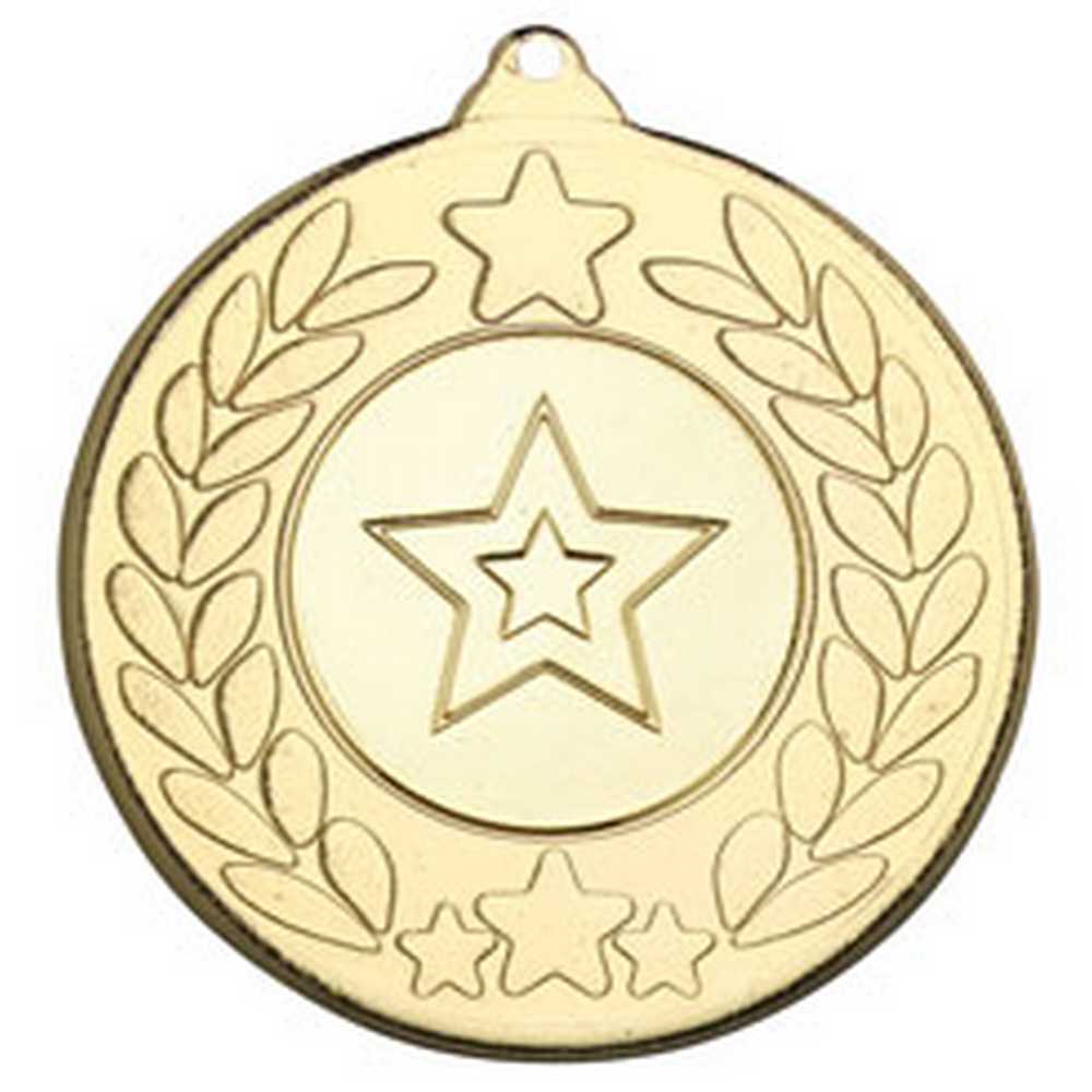 STARS AND WREATH MEDAL (1in CENTRE) GOLD - 2in