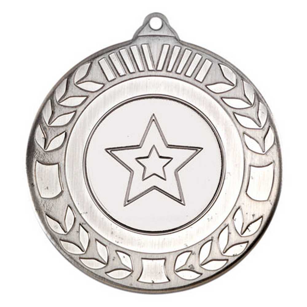 WREATH MEDAL (1in CENTRE) ANTIQUE SILVER - 2in