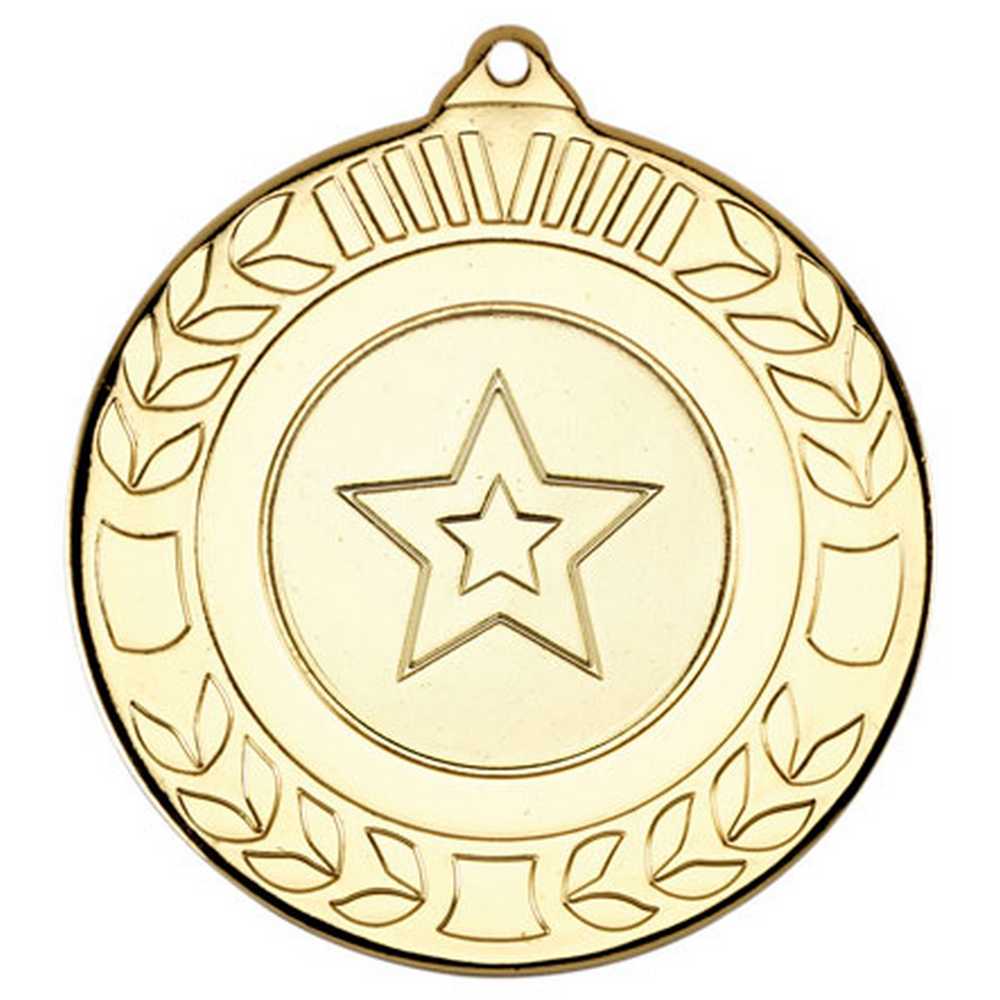 WREATH MEDAL (1in CENTRE) GOLD - 2in
