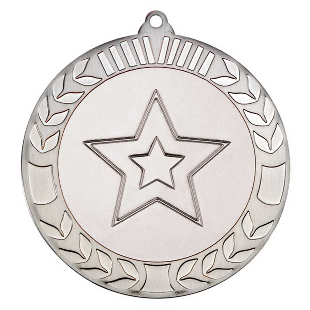 WREATH MEDAL (2in CENTRE) ANTIQUE SILV - 2.75in