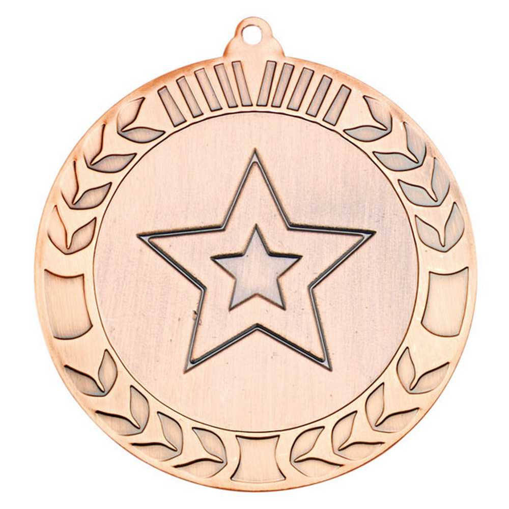WREATH MEDAL (2in CENTRE) BRONZE - 2.75in
