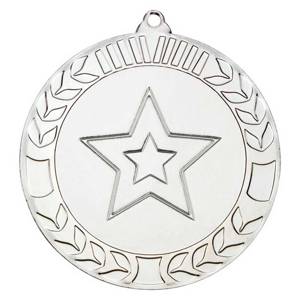 WREATH MEDAL (2in CENTRE) SILVER - 2.75in