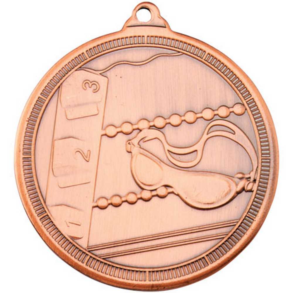 SWIMMING 'MULTI LINE' MEDAL BRONZE - 2in