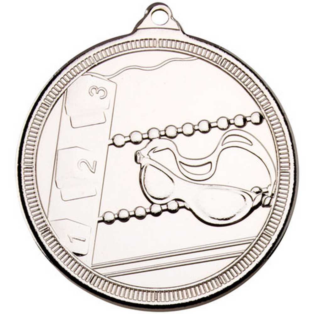 SWIMMING 'MULTI LINE' MEDAL SILVER - 2in